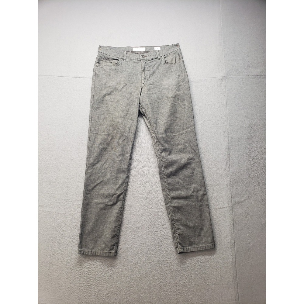 Brax‎ Men Pant 36X32 Gray Straight Leg Cooper Fancy Regular Fit 5 Pocket Trouser